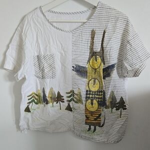 Kids White and Yellow Graphic T-Shirt
